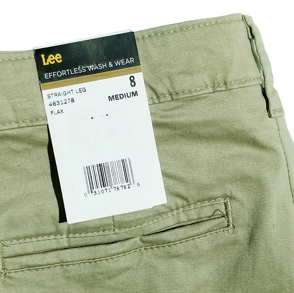 Lee Womens Relaxed Fit All Day Straight Leg Mid Rise Pant Flax Size 8 Medium NWT - Picture 8 of 8